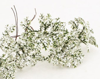 Frosted Greenery Picks | Artificial Winter Greenery | Crown Filler | Millinery Greenery | Christmas Floral Picks | Fake Pine Sprigs |  SG117