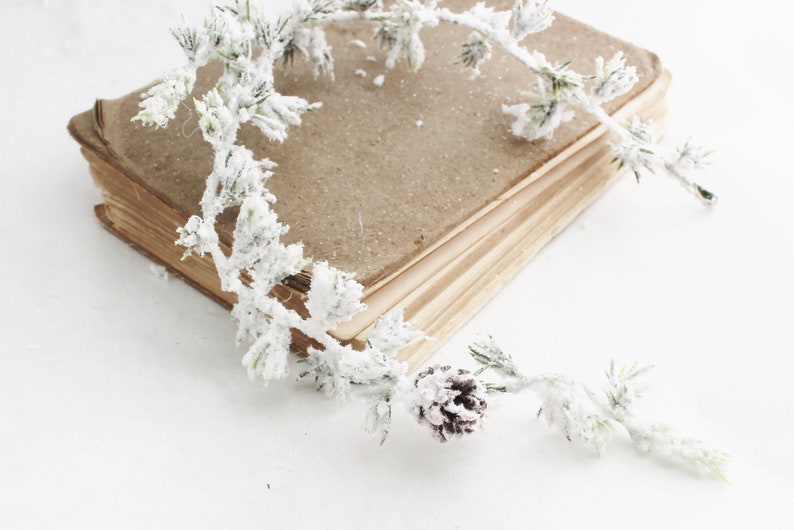 Christmas Spray 16 Snowy Pine Spray Flocked Pine Winter Pine Winter Greenery Snowy Greenery The Blue Hutch 1083 Christmas Decor