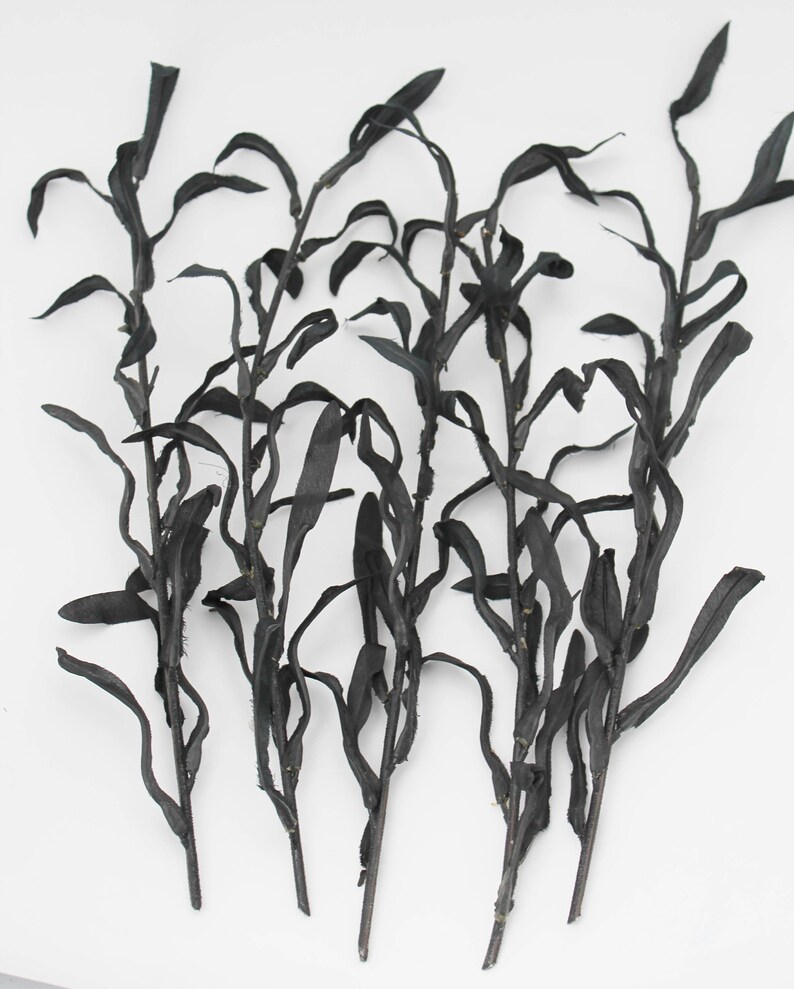 Two 15 Black Leaves Dead Leaves Artificial Leaves Etsy