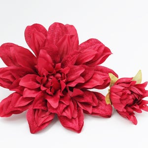 6" Red Dahlia | Wedding | Flower Crown | Millinery Flowers | Artificial Dahlia | Hair Accessory | Wreath Flowers |  The Blue Hutch D73