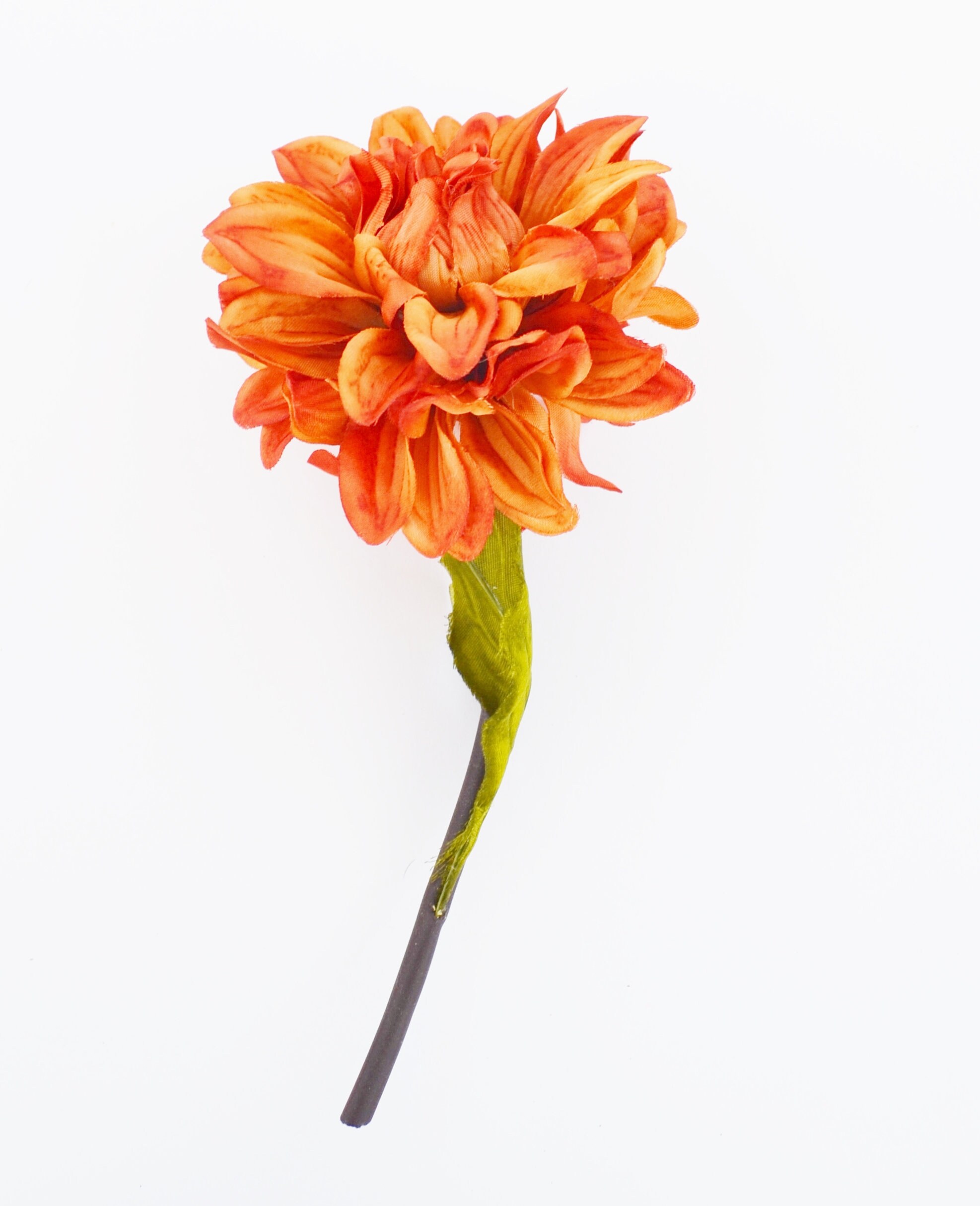 Orange Dahlia Stem Artificial Dahlia DIY Bouquet Wedding Etsy