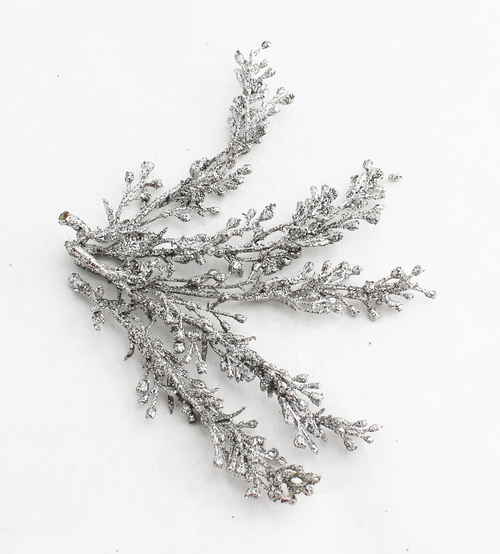 10+ Silver Greenery 5 Glitter Silver Greenery Picks | Wedding Greenery Sprays | Christmas