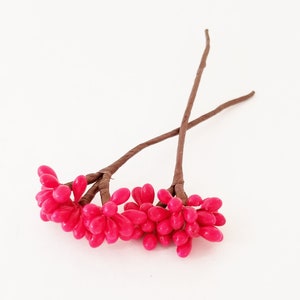 Red Pip Berry Picks Pip Berries Flower Crown Millinery Berries Wreath Picks Artificial Berries Craft Berries The Blue Hutch image 2