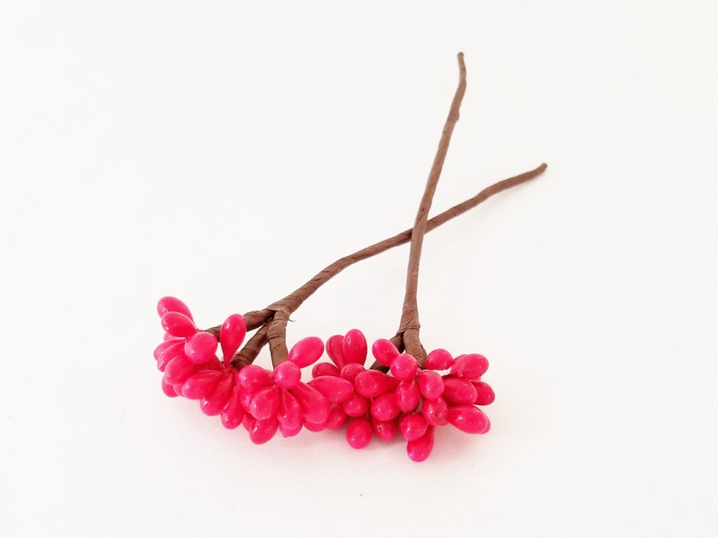 Red Pip Berry Picks Pip Berries Flower Crown Millinery Berries Wreath Picks Artificial Berries Craft Berries The Blue Hutch image 2