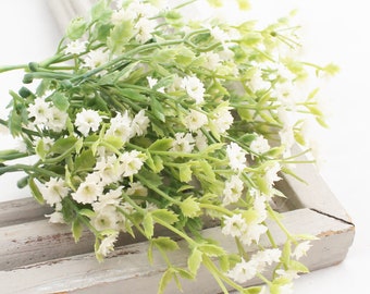 Vintage AS-IS White Baby's Breath Picks | Flowers for Crowns | Wedding Baby's Breath | Fake Baby's Breath Sprays | White Flowers | BB51