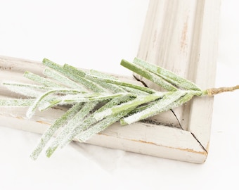 Frosted Felt Pine Stem Artificial Greenery for Winter Christmas Decor Crafts, Evergreen Wreath Filler | Blue Hutch PN210