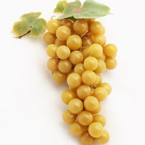 Vintage Gold Grapes Artificial Grapes Bunch Millinery Fruit Kitchen Fruit Bowl Filler Faux Grapes for Crafts Floral Fruit G523 image 4