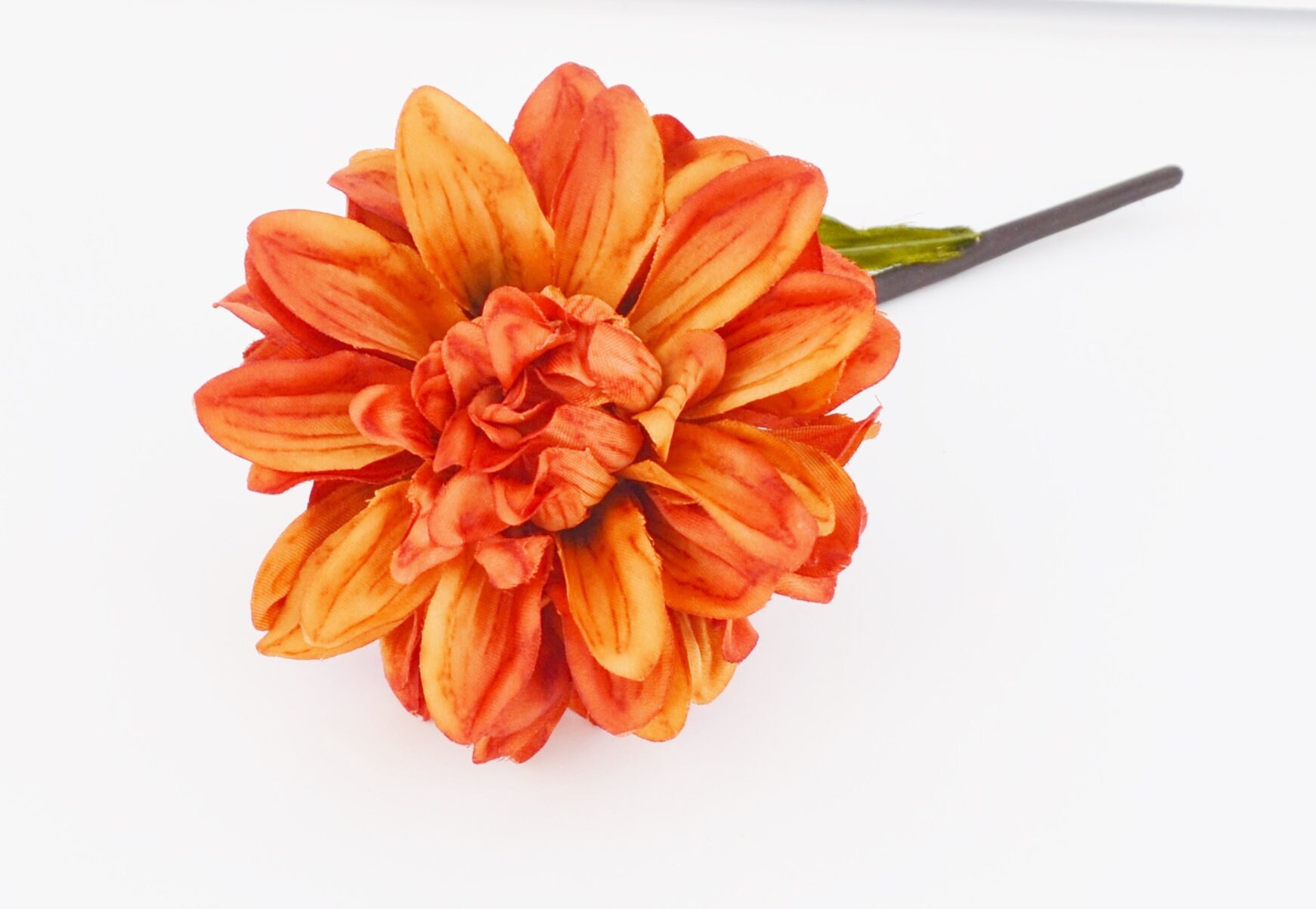 Orange Dahlia Stem Artificial Dahlia DIY Bouquet Wedding Etsy