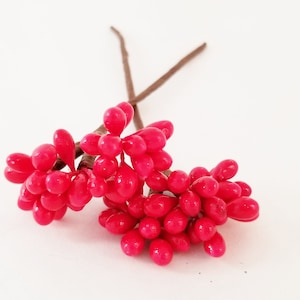 Red Pip Berry Picks Pip Berries Flower Crown Millinery Berries Wreath Picks Artificial Berries Craft Berries The Blue Hutch image 1