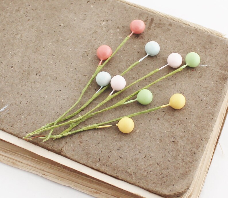 FIVE Pastel Berry Picks Spring Picks Floral Picks Etsy
