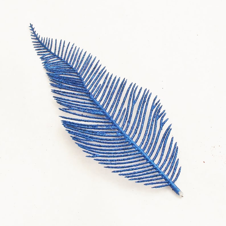 Glitter Blue Feather Artificial Feather DIY Christmas Pick Etsy UK