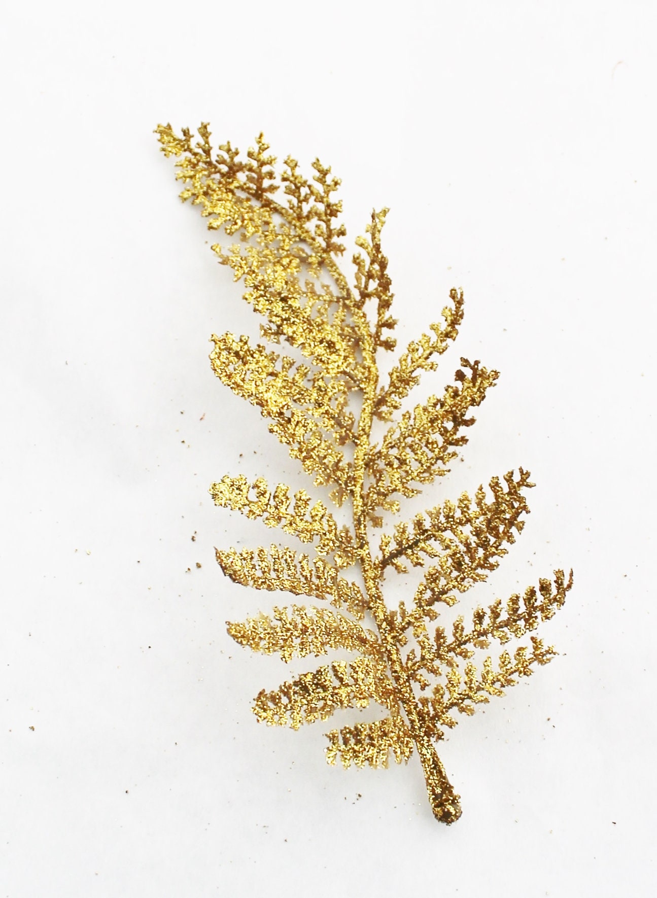 Glitter Gold Fern Leaf Artificial Fern Gold Leaf Filler Etsy