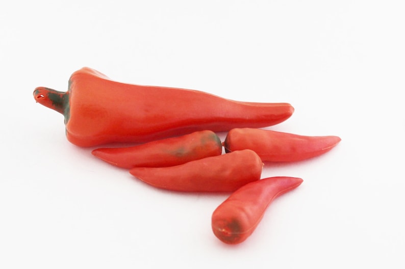 Vintage Chili Peppers ASIS Plastic Peppers Artificial Etsy
