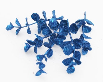 Glitter Blue Eucalyptus | Artificial Eucalyptus | Wedding Greenery | Flower Crown | Millinery Greenery | Christmas | The Blue Hutch 2088