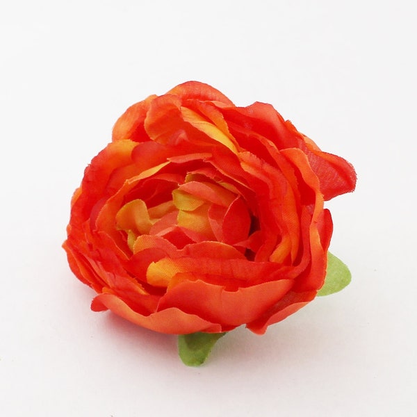 Orange Ranunculus | Artificial Ranunculus | Hair Accessory | Millinery Flowers | Faux Ranunculus | Silk Ranunculus | The Blue Hutch RN502