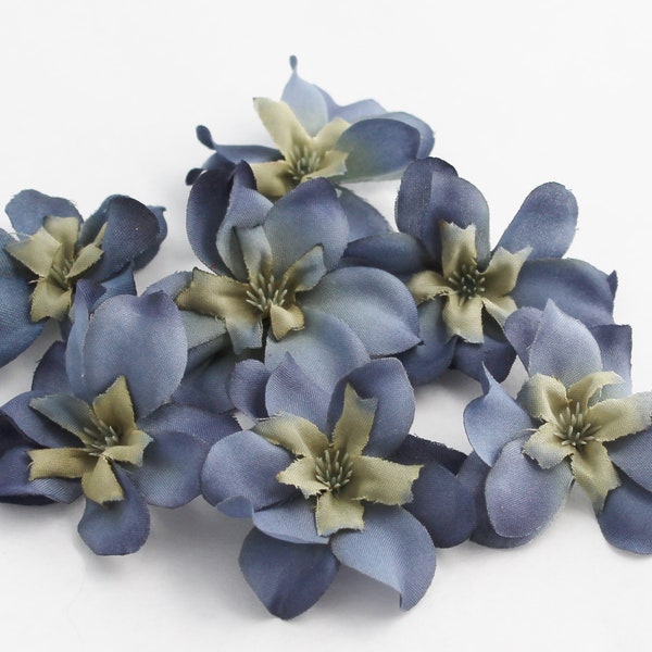2" Colonial Blue Delphinium | Flower Crown | Wedding | Millinery Flowers | Artificial Delphinium | Flower Blossoms | The Blue Hutch DSL22