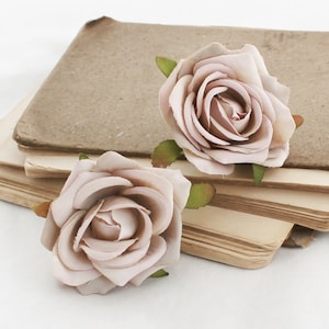 TWO Gray Roses | Artificial Rose | Millinery Flowers | Wedding | Flower Crown Filler | Fake Roses | DIY Hair Accessory | The Blue Hutch R37