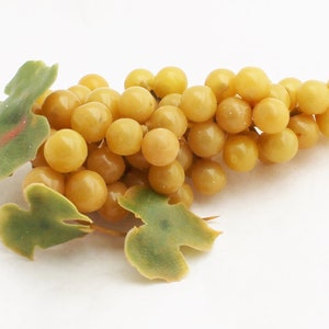 Vintage Gold Grapes Artificial Grapes Bunch Millinery Fruit Kitchen Fruit Bowl Filler Faux Grapes for Crafts Floral Fruit G523 image 1