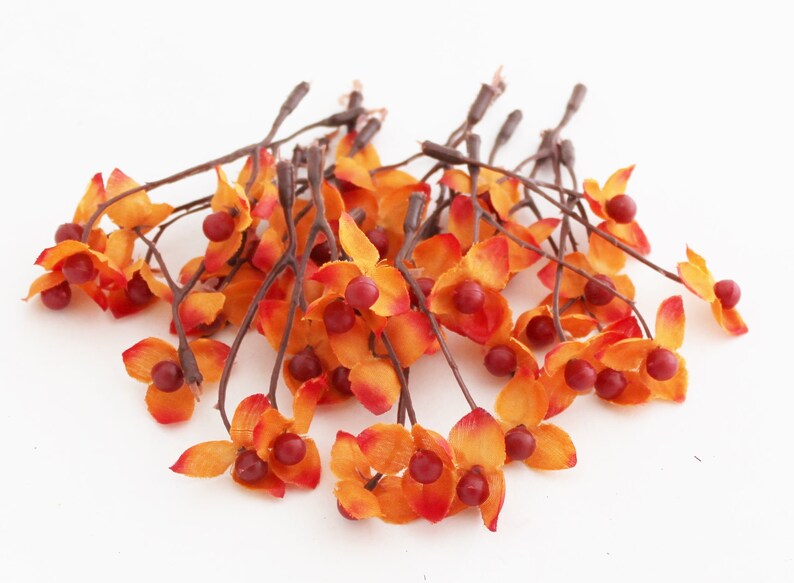 Orange Bittersweet Artificial Bittersweet Fall Wedding Etsy