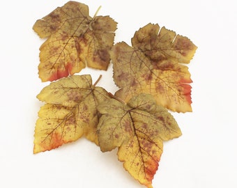 Fall Maple Leaves Artificial Greenery | Faux Leaves for Crafts | Artificial Leaves | Leaf Picks | Fake Autumn Leaves | Blue Hutch MA104