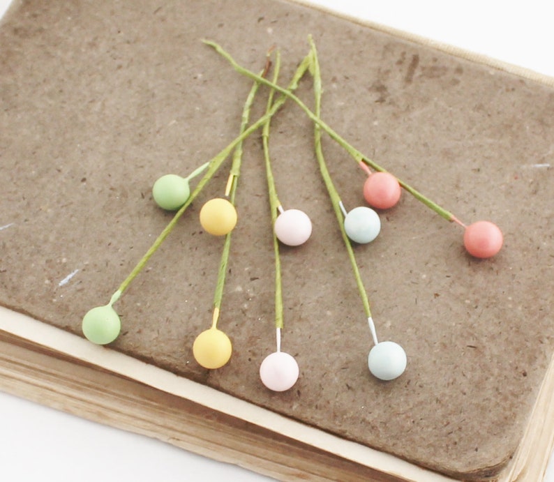 FIVE Pastel Berry Picks Spring Picks Floral Picks Etsy