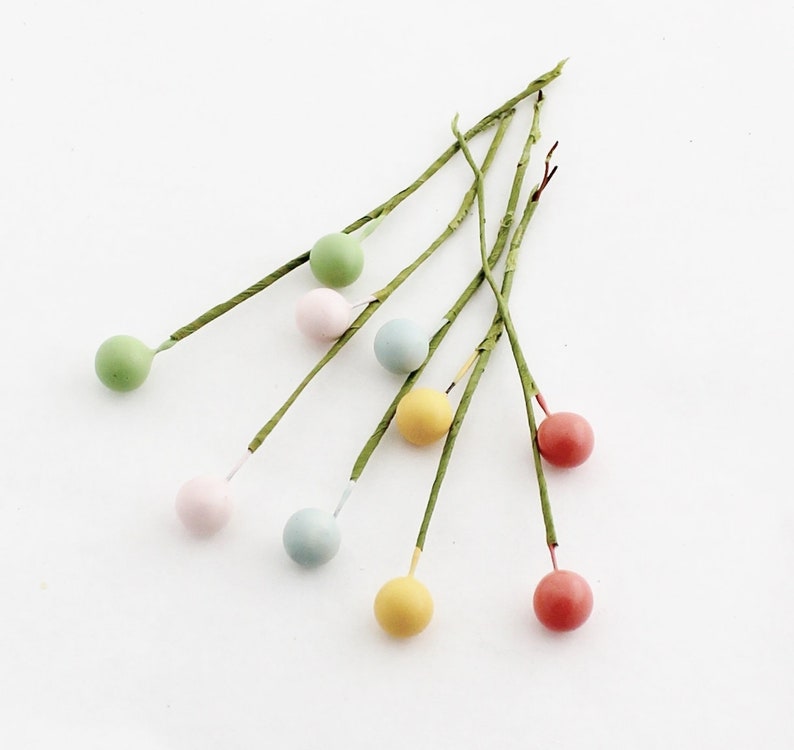 FIVE Pastel Berry Picks Spring Picks Floral Picks Etsy