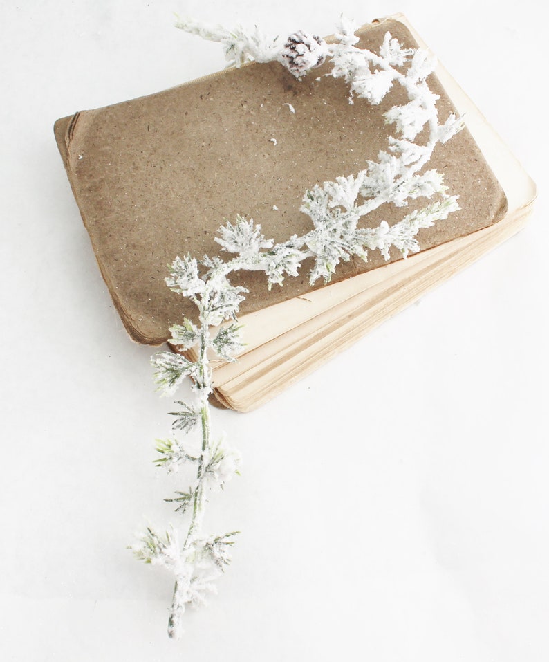 Winter Greenery Christmas Decor Christmas Spray 16 Snowy Pine Spray Winter Pine Flocked Pine Snowy Greenery The Blue Hutch 1083