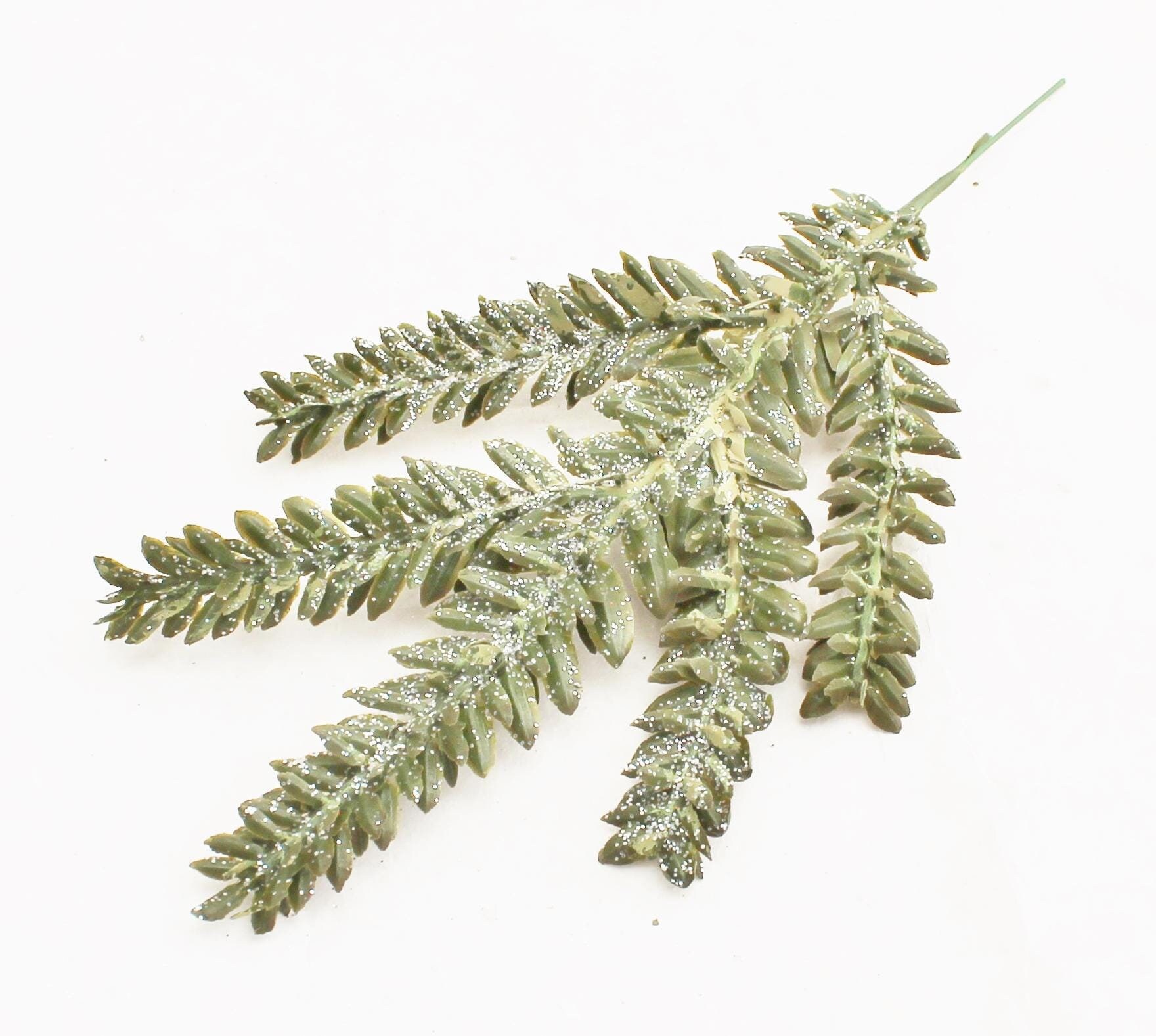 Frosted Pine Stem | Artificial Pine Pick | DIY Christmas Decor | Christmas Greenery for Crafts | Pine Wreath Filler Winter Decor FE77