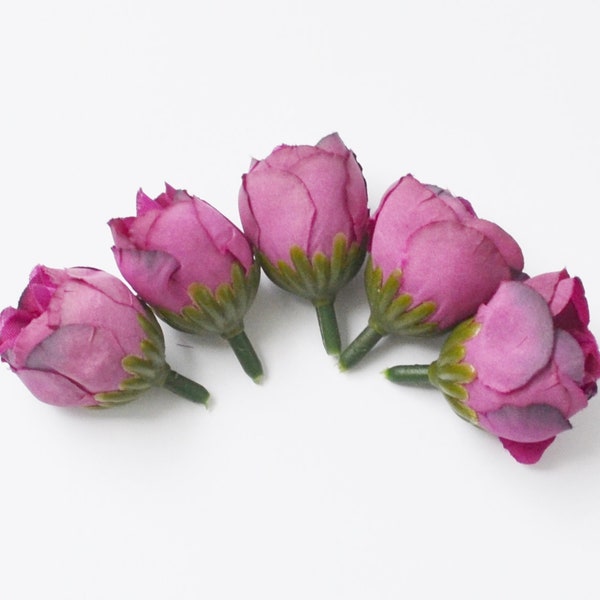 FIVE Purple Peony Buds | Flower Crown Filler | Millinery Flowers | Peony Flower Buds | Artificial Peony | Fake Peony | The Blue Hutch PD102