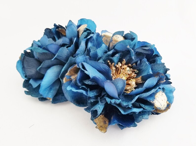 DIY Bouquet Wedding Peony The Blue Hutch PY07 Gold /& Blue Peony Artificial Peony Craft Peony Millinery Flowers Flower Crown