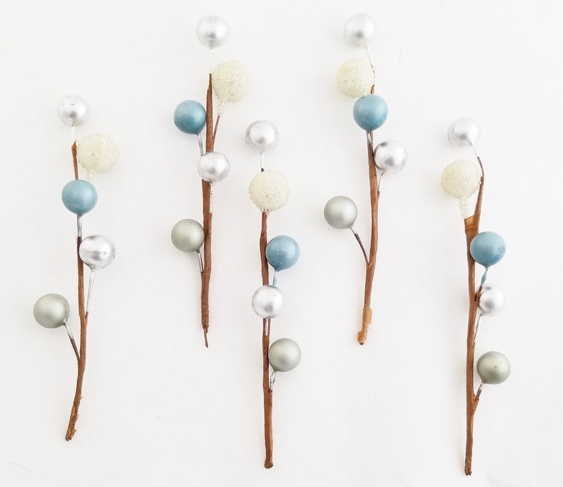 Papercraft Artificial Flowers White Blue Berry Sprays Artificial Berries Icy Berries Corsage Blue Hutch Be105 Millinery Berries Winter Berries Floral Picks