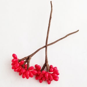 Red Pip Berry Picks Pip Berries Flower Crown Millinery Berries Wreath Picks Artificial Berries Craft Berries The Blue Hutch image 4