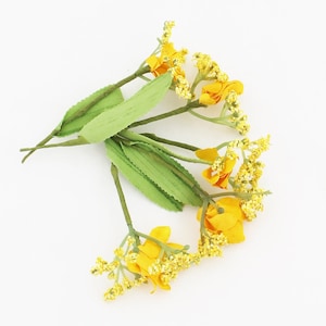 5 Gold Sweet Pea Sprays | Artificial Sweet Pea | Flower Crown Filler | Millinery Flowers | Scrapbook | Paper Flowers | The Blue Hutch