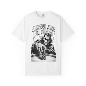 Sink Your Fangs Into This Pot T-Shirt, Halloween Vampire Poker Shirt, Poker Night Gift, Horror Comic Tee