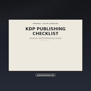 Lista di controllo per la pubblicazione su KDP / Guida all'autopubblicazione su Amazon / Lista di controllo per il lancio del libro in PDF / Agenda per autori