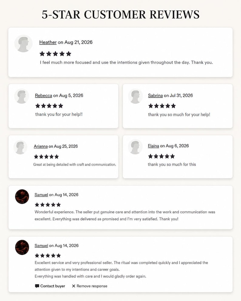 May include: A digital display titled 5-STAR CUSTOMER REVIEWS featuring six individual feedback entries. Each entry includes a user name, date, five black star icons, and a written comment. The layout uses white rectangular boxes.