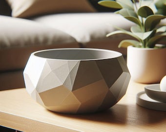 Geometric Bowl in Matte Colors — Modern Design