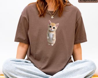 Orange Kitten Shirt, Funny Cat Meme T-Shirt, Comfort Colors® Unisex Graphic Tee, Cat Lover Gift, Adorable Kitty Tee, Cat Mom Gift for Her