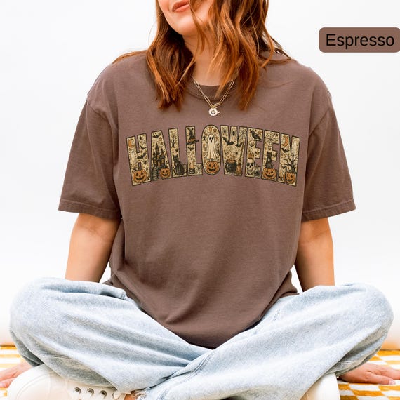 Halloween Shirt, Vintage Spooky Graphic Tee, Retro Ghost Pumpkin Shirt, Comfort Colors® Unisex Halloween Tee, Fall Spooky Season Gift