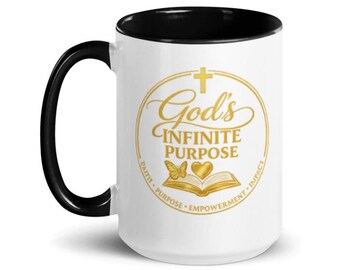 God's Infinite Purpose Gold Log Mug with Color Inside