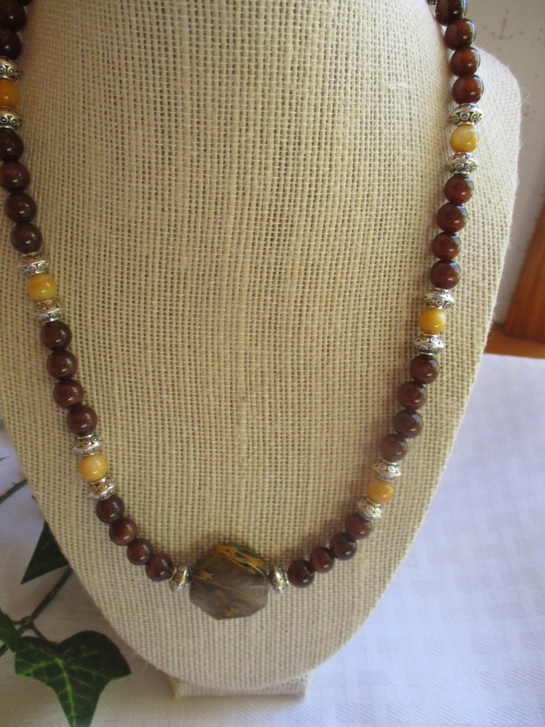 Casual necklace Gifts for women Beaded necklace Earth tone necklace Handmade necklace Unique necklace