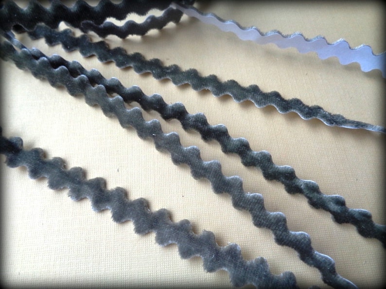 Adhesive Ric Rac Velvet Ribbon Trim Pewter 3/8 Inch Etsy