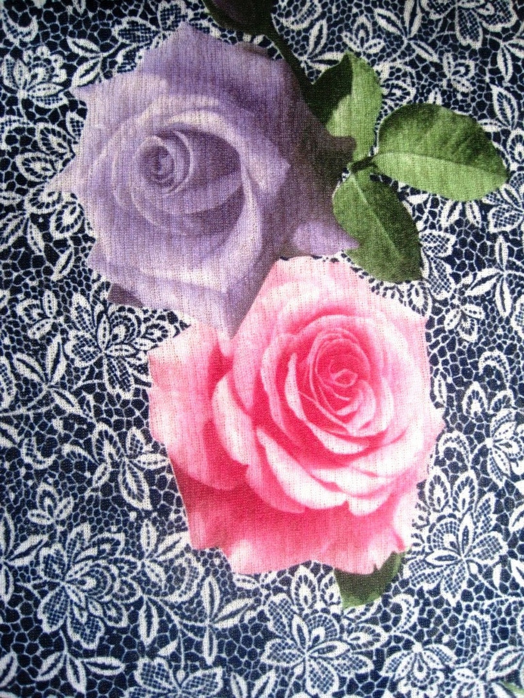 Roses and Lace Onion Skin Knit Fabric Fat Quarter Multi / Etsy