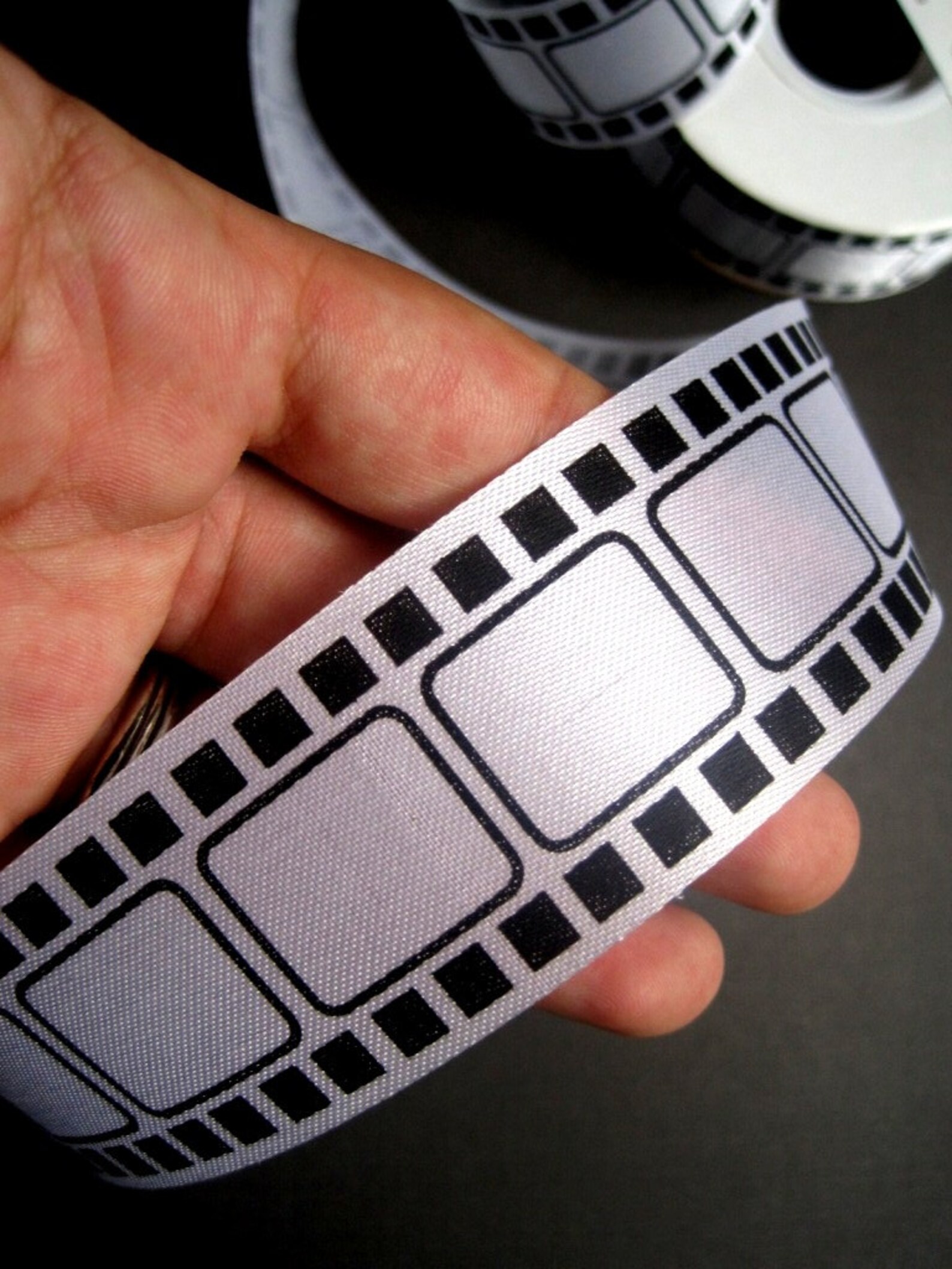 Movie Film Ribbon Black / White 1 3/8 Inch Wide 1 Etsy