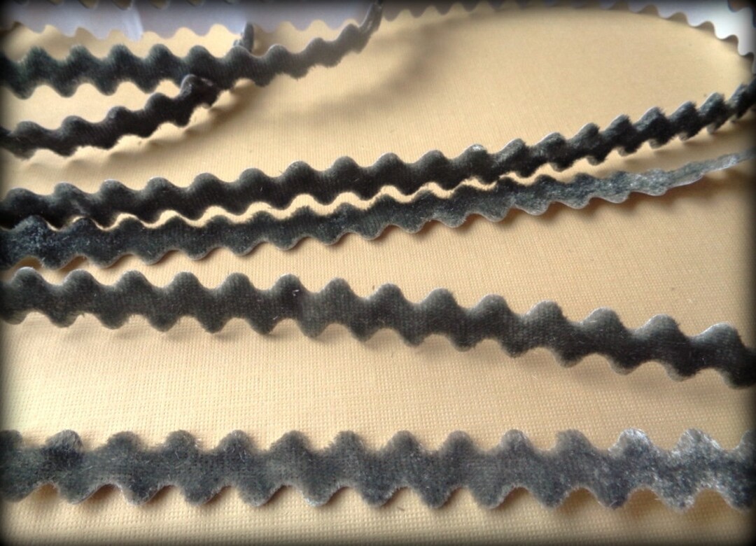 Adhesive Ric Rac Velvet Ribbon Trim Pewter 3/8 Inch Etsy