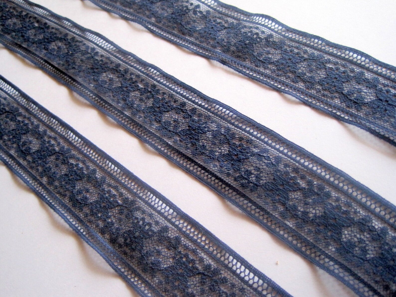 Navy Lace Trim Navy Blue 1 1/2 Inch Wide 1 Yard for Etsy
