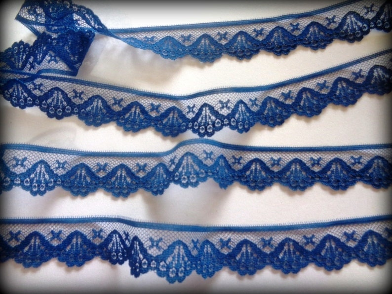 Royal Blue Lace Trim Navy Blue 7/8 Inch Wide 1 Yard for Etsy