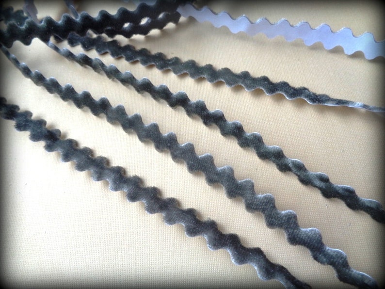 Adhesive Ric Rac Velvet Ribbon Trim Pewter 3/8 Inch Etsy