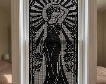 Gwiazda wieczorna – Étoile du Soir Art Nouveau Filet Szydełkowy panel z koronką Wzór PDF