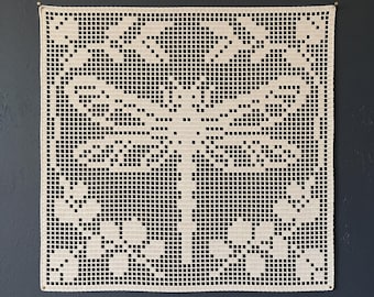 Dragonfly Filet Crochet Pattern, Lace Doily or Wall Hanging PDF Chart